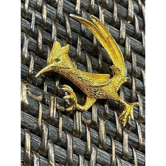 Vintage Castlecliff Roadrunner Bird Jewelry Pin Brooch - Picture 1 of 5